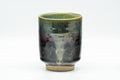 Japanese Teacup - Black Green Drip-Glazed Yunomi - 150ml