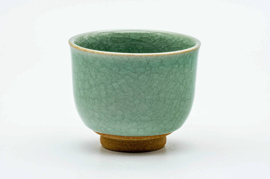 Japanese Teacup - Green Celadon Snowflake Glazed Yunomi - 130ml