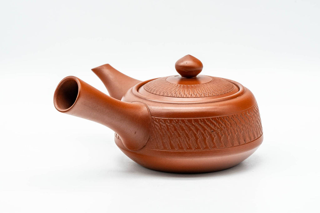 Japanese Kyusu - Red Shudei Tochiri Tokoname-yaki Debeso Teapot - 220ml