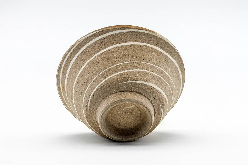 Japanese Teacup - Brown Spiraling Sage Interior Glazed Yunomi - 100ml