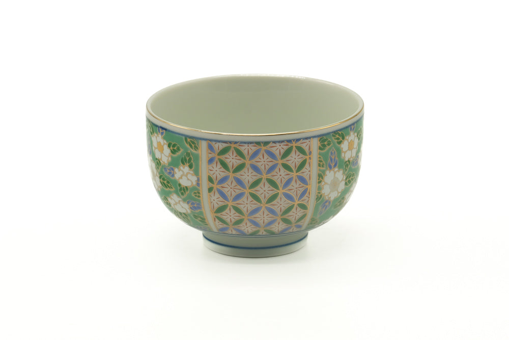 Japanese Teacup - Floral Geometric Arita Yunomi - 190ml