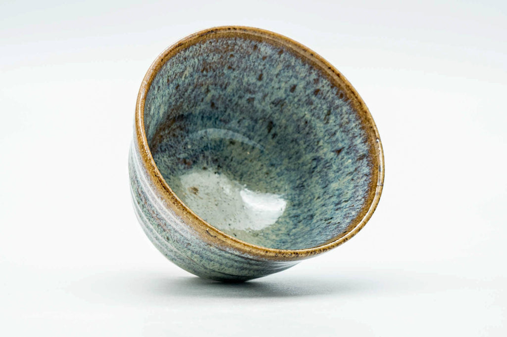 Japanese Teacup - Blue Orange Hare's Fur Glazed Yunomi - 140ml