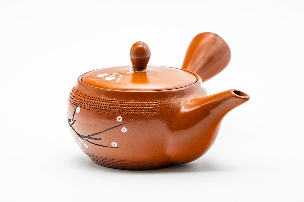Japanese Kyusu - Ume Plum Blossom Textured Tokoname-yaki Mesh Teapot - 275ml