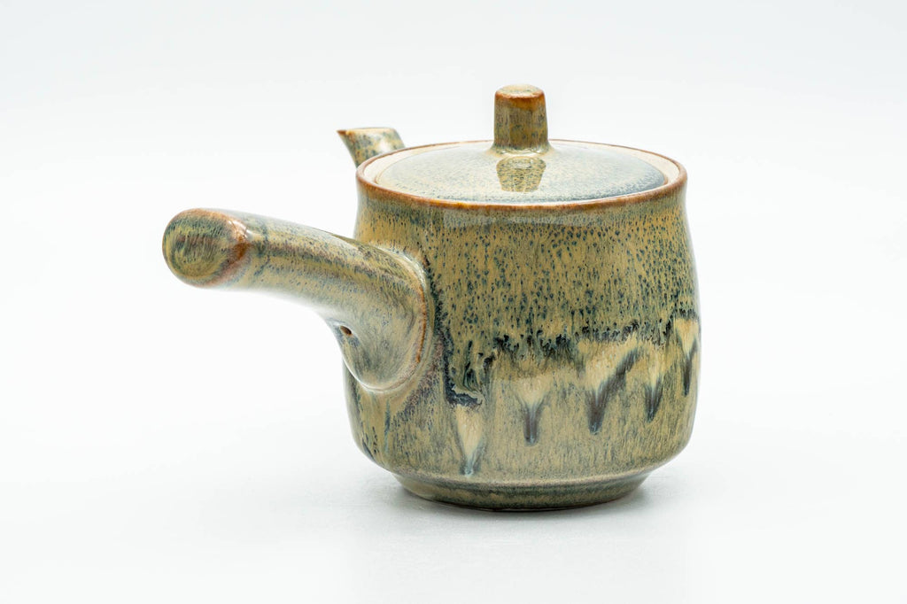 Japanese Kyusu - Green Yellow Drip-Glazed Debeso Teapot - 240ml