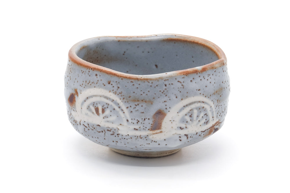 Japanese Matcha Bowl - 加藤秀山 Katou Hideyama - Blue Shino Mino Chawan - 500ml