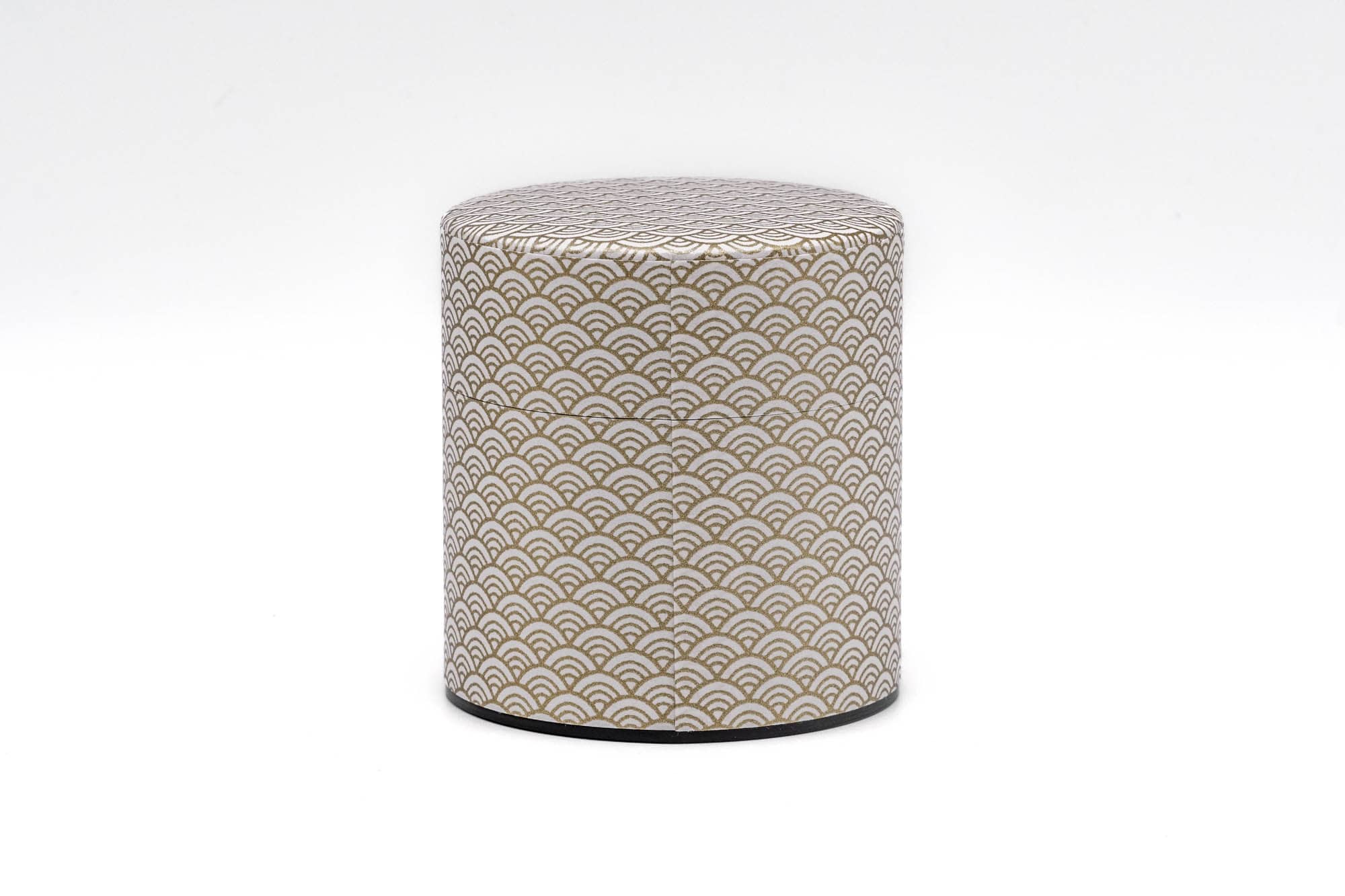 Gold White Seigaiha Washi Tea Canister - 100g