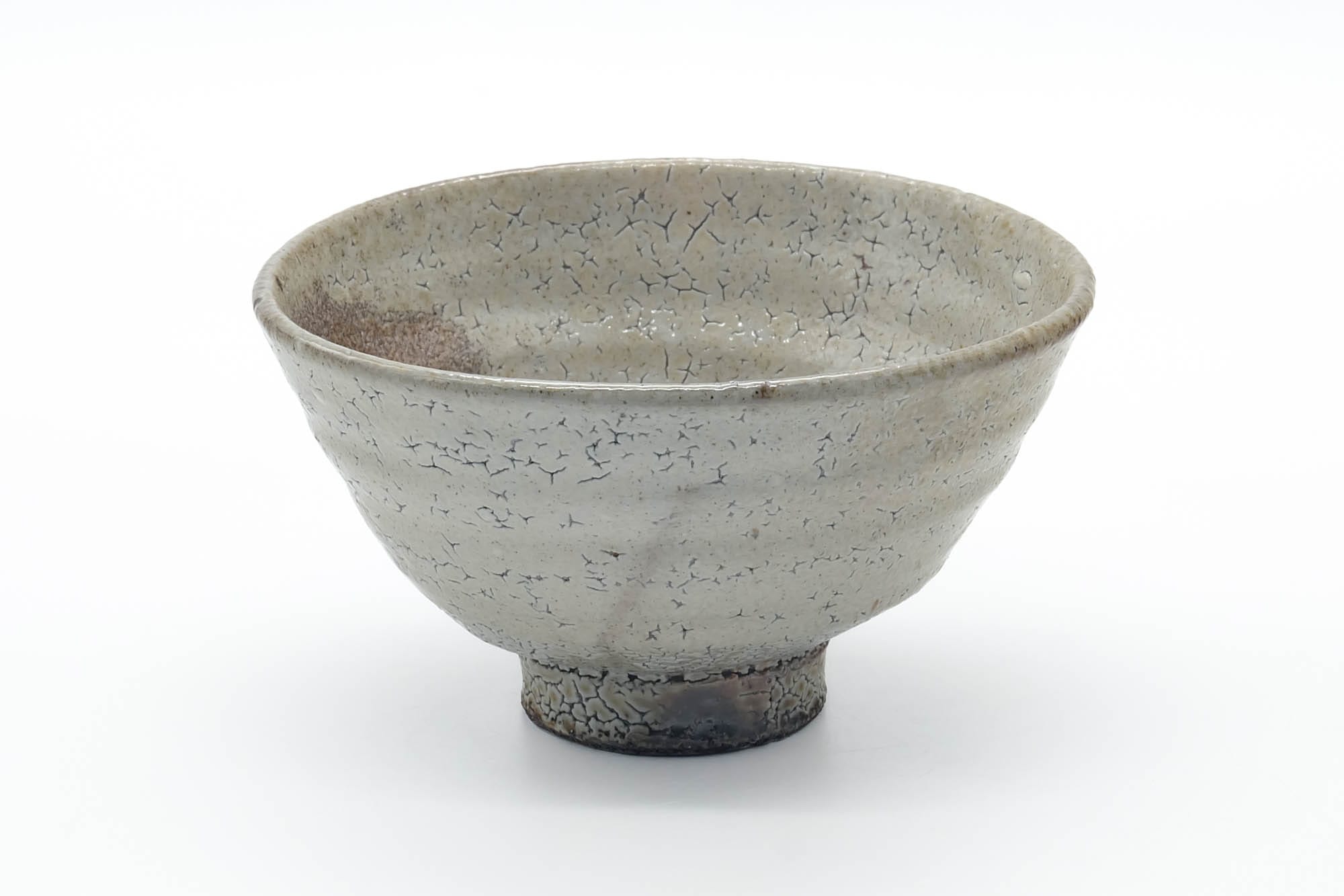 Japanese Matcha Bowl - Crazed Rokurome O-ido Chawan - 450ml