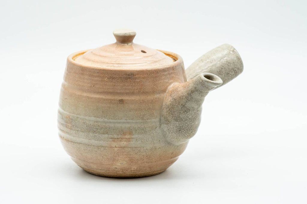 Japanese Kyusu - Beige Pink Spiraling Hagi-yaki Do-ake Teapot - 340ml