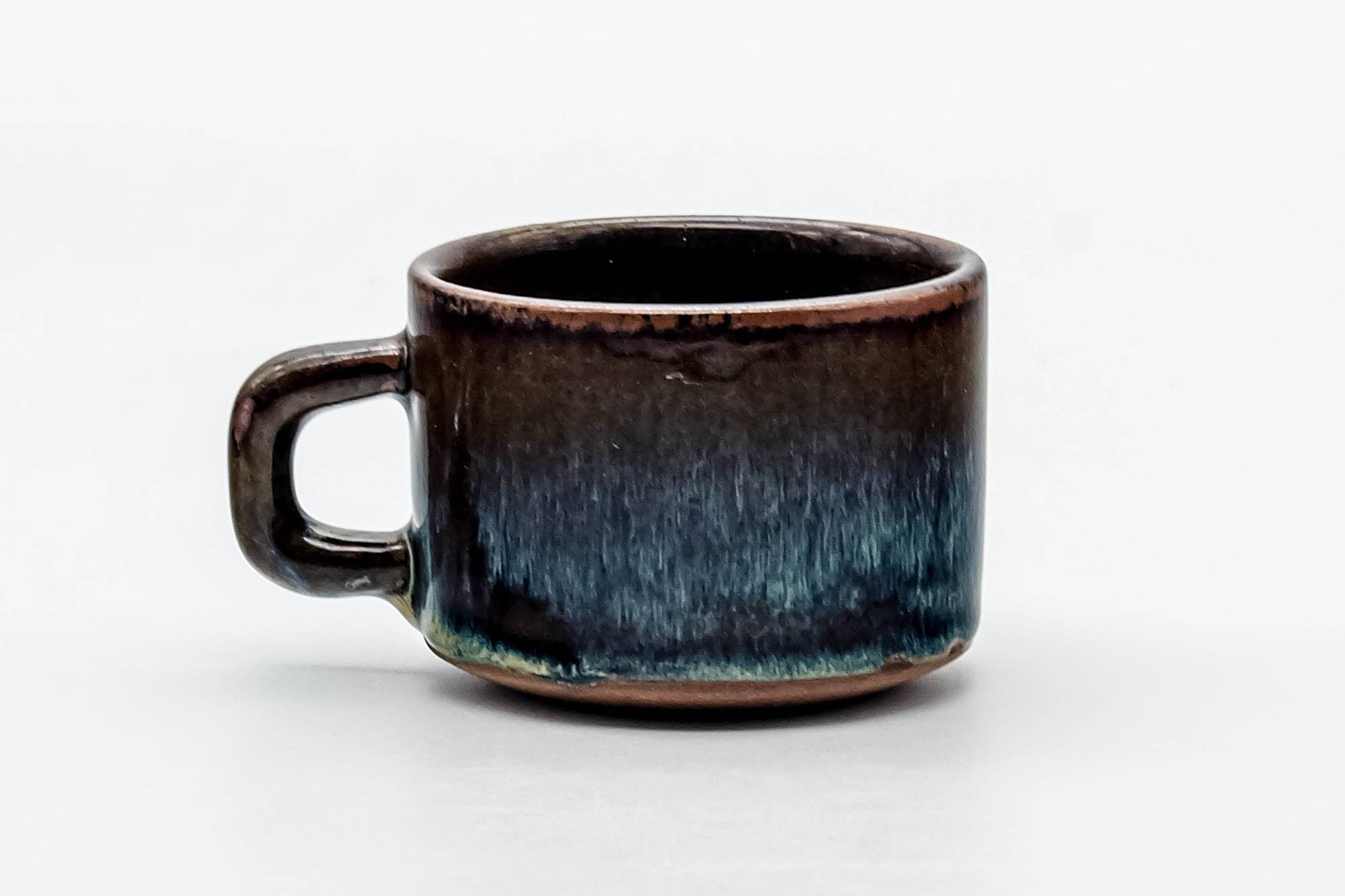 Japanese Teacup - Blue Hare's Fur Glazed Ushirode Yunomi - 140ml