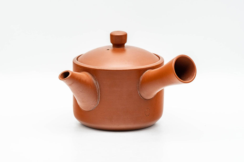 Japanese Kyusu - Small Engraved Script Weathered Tokoname-yaki Debeso Teapot - 140ml