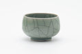Japanese Teacup - Green Celadon Glazed Golden Horse Obori Soma-yaki Yunomi - 100ml