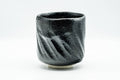 Japanese Matcha Bowl - Tall Black Hand-built Raku Kuroraku Winter Chawan - 350ml