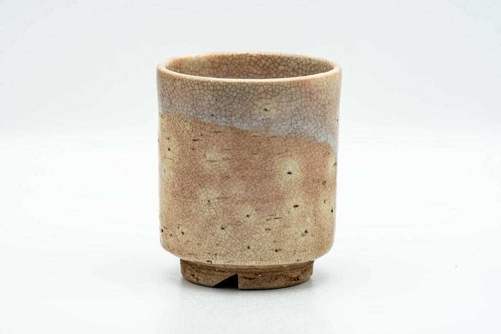 Japanese Teacup - Beige Drip-Glazed Gohonte Weathered Hagi-yaki Yunomi - 170ml