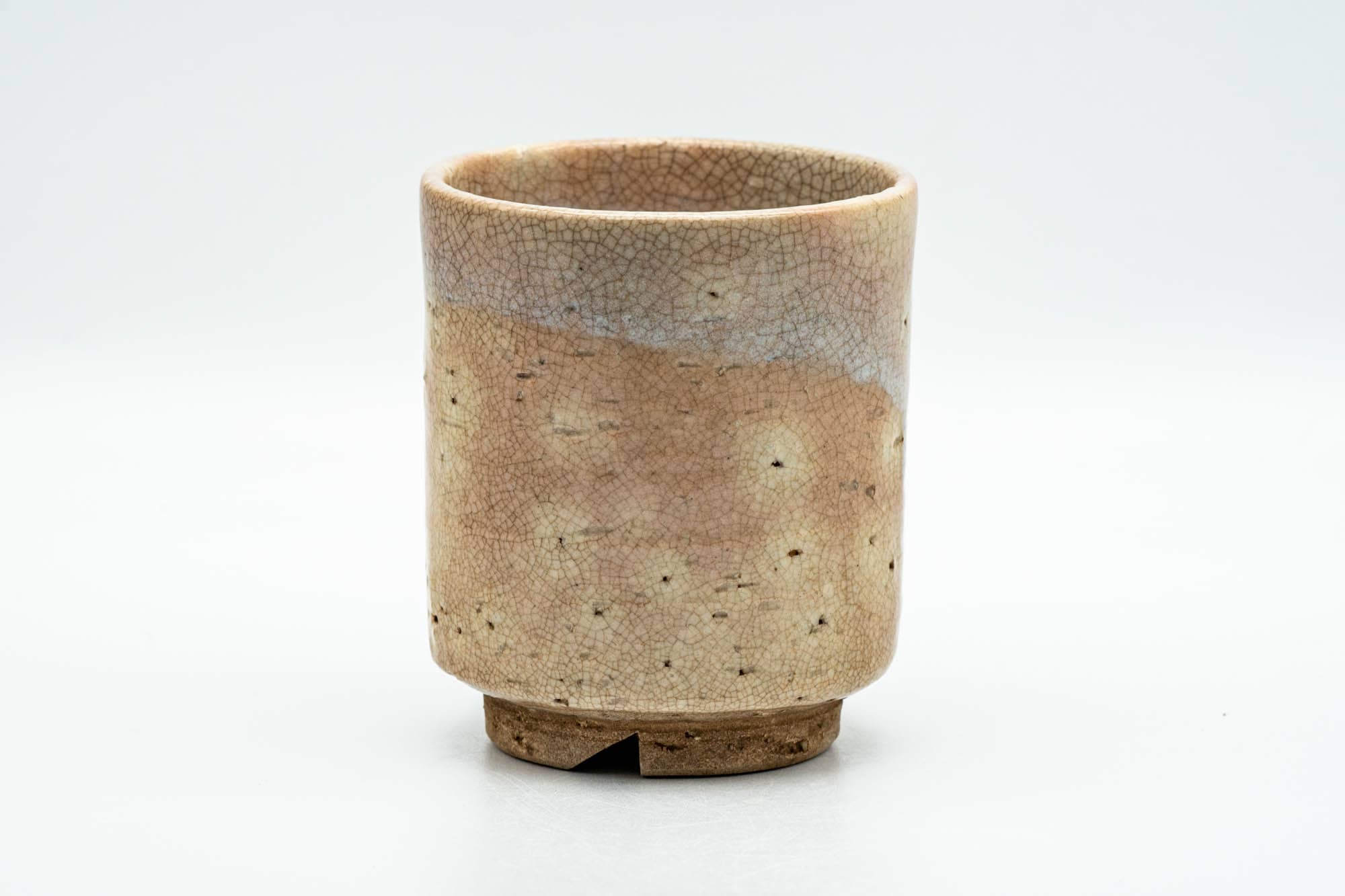 Japanese Teacup - Beige Drip-Glazed Gohonte Weathered Hagi-yaki Yunomi - 170ml