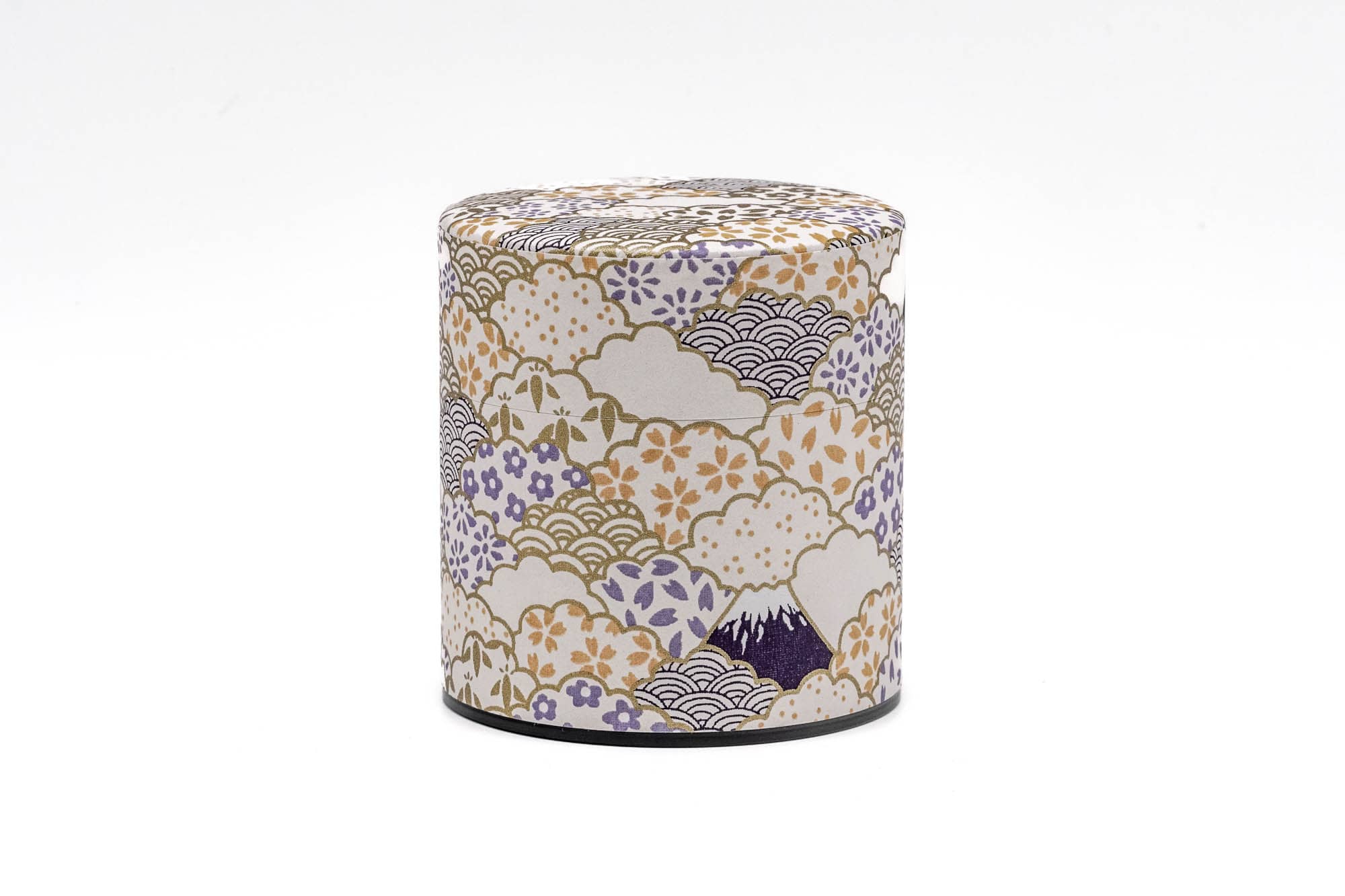 Mt. Fuji Floral Clouds Washi Tea Canister - 100g
