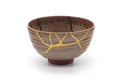 Japanese Matcha Bowl - Gold Black Urushi Kintsugi Drip-Glazed Chawan - 400ml