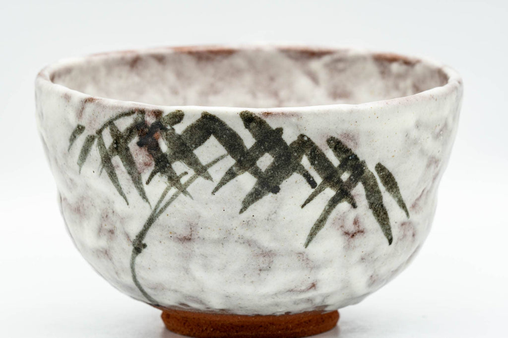 Japanese Matcha Bowl - Milky White Glazed Abstract Chawan - 250ml