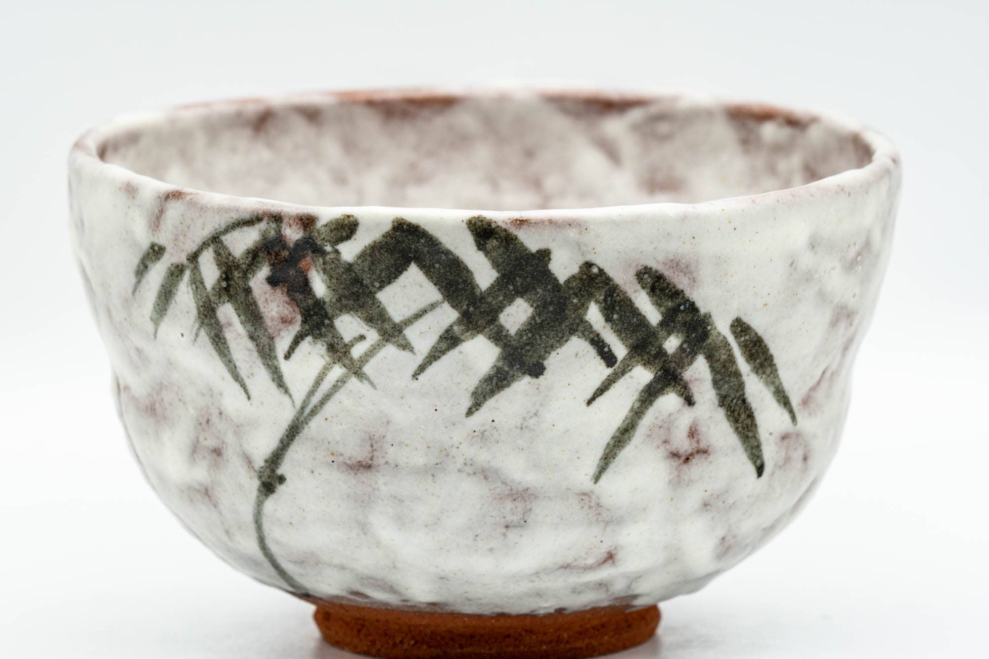 Japanese Matcha Bowl - Milky White Glazed Abstract Chawan - 250ml