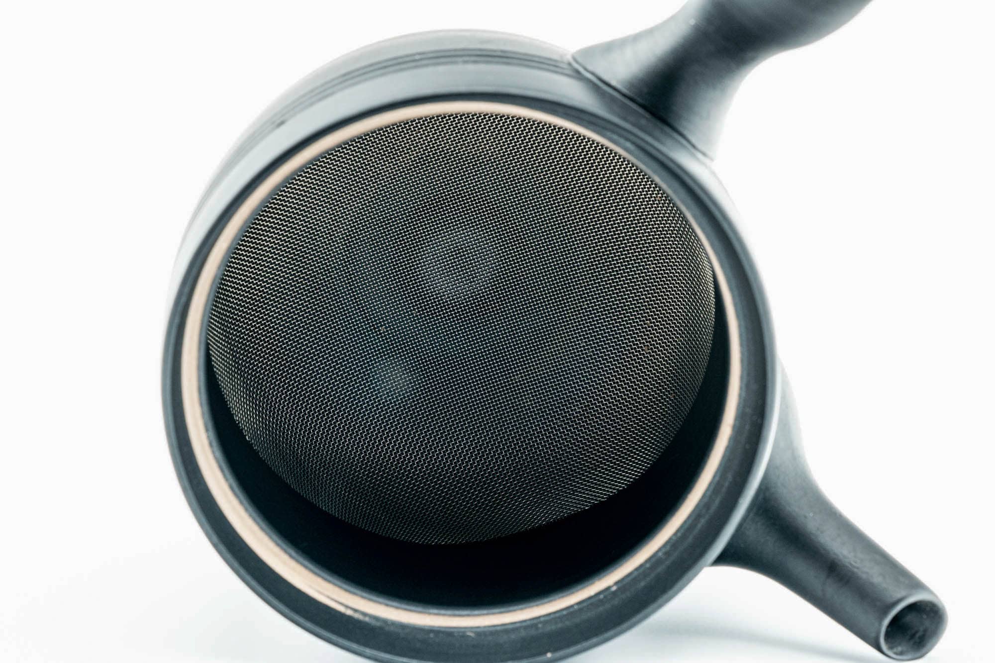 Japanese Kyusu - Black Kurodei Tokoname-yaki Mesh Teapot - 175ml