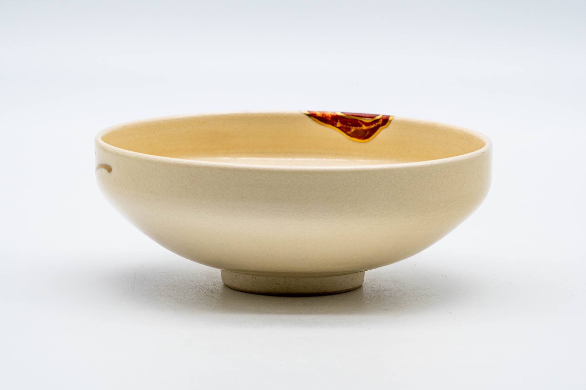 Japanese Matcha Bowl - Red Pepper Kyo-yaki Summer Chawan - 150ml