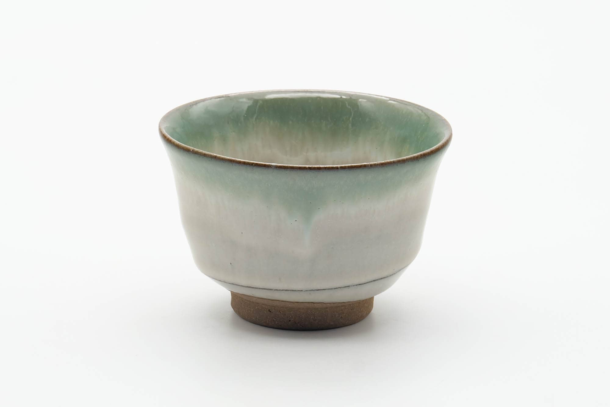 Japanese Teacup - Green White Drip-Glazed Agano-yaki Yunomi - 150ml
