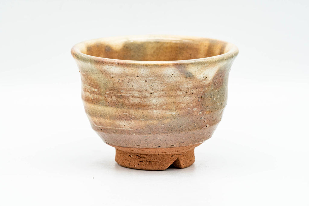 Japanese Teacup - Beige Drip-Glazed Spiraling Hagi-yaki Yunomi - 100ml