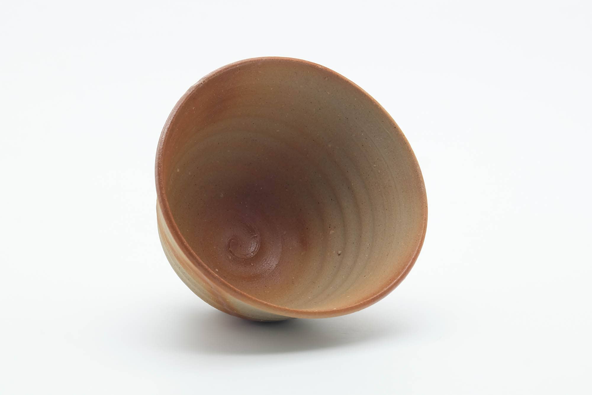 Japanese Teacup - Beige Orange Rice Straw Hidasuki Bizen-yaki Yunomi - 100ml