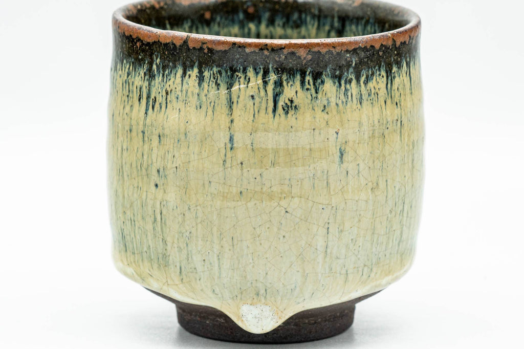 Japanese Teacup - Beige Hare's Fur Drip-Glazed Yunomi - 130ml