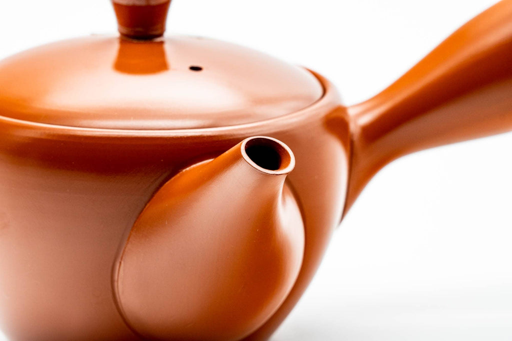 Japanese Kyusu - Calligraphy Engraved Tokoname-yaki Mesh Teapot - 275ml