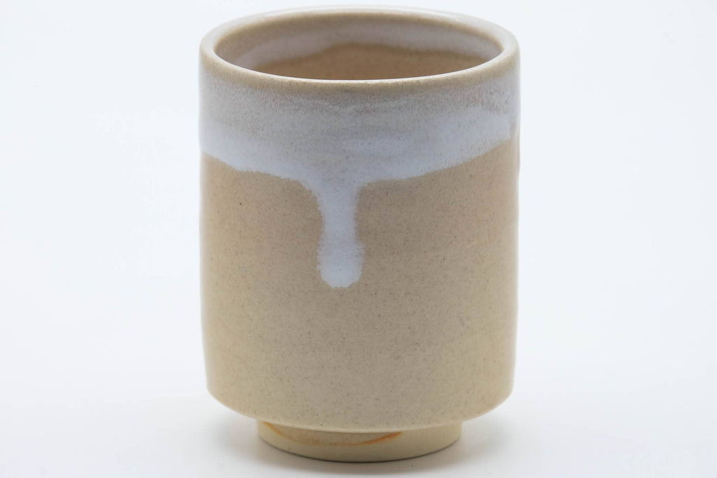 Japanese Teacup - Beige White Drip-Glazed Hagi-yaki Yunomi - 160ml
