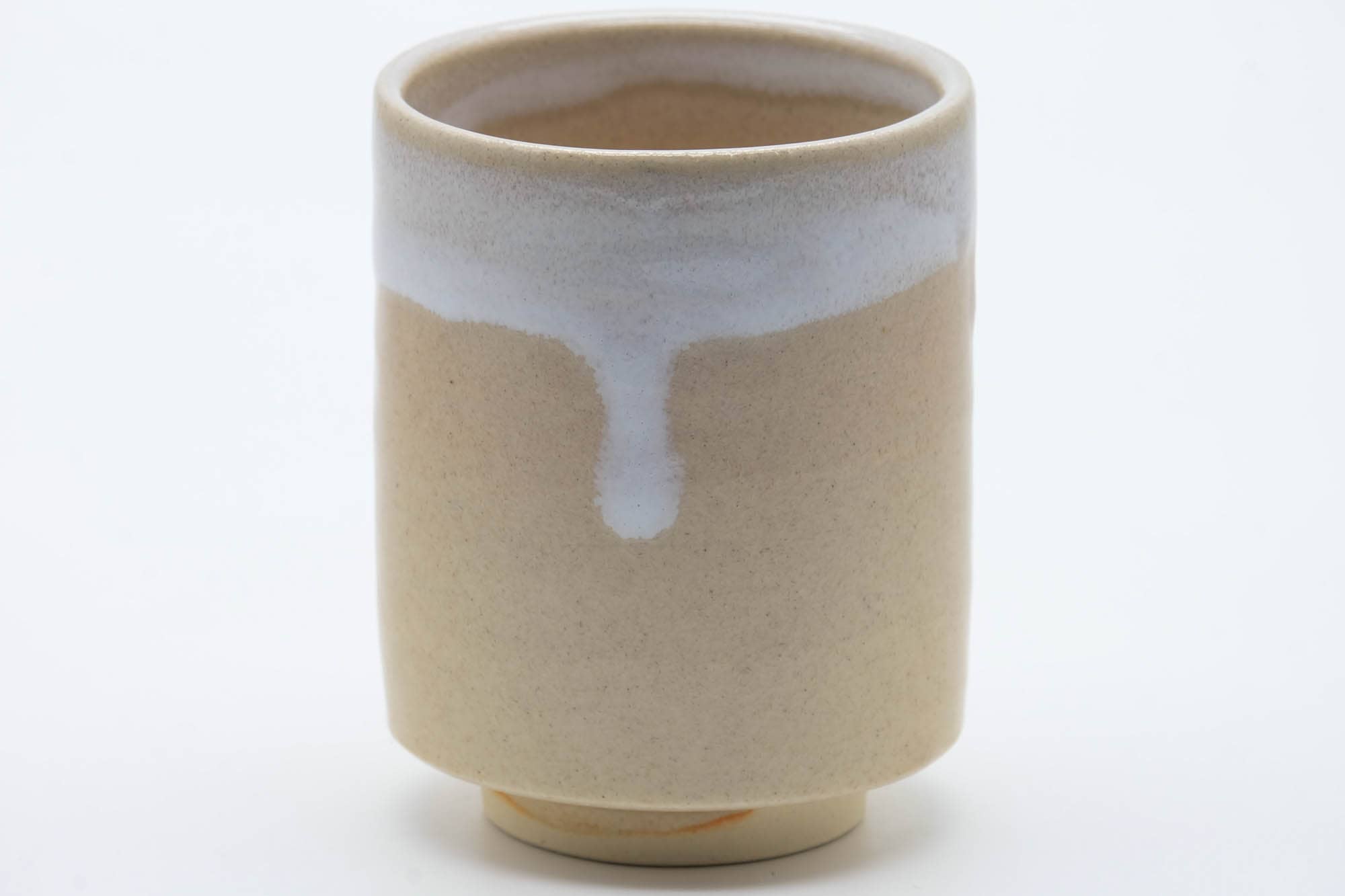 Japanese Teacup - Beige White Drip-Glazed Hagi-yaki Yunomi - 160ml