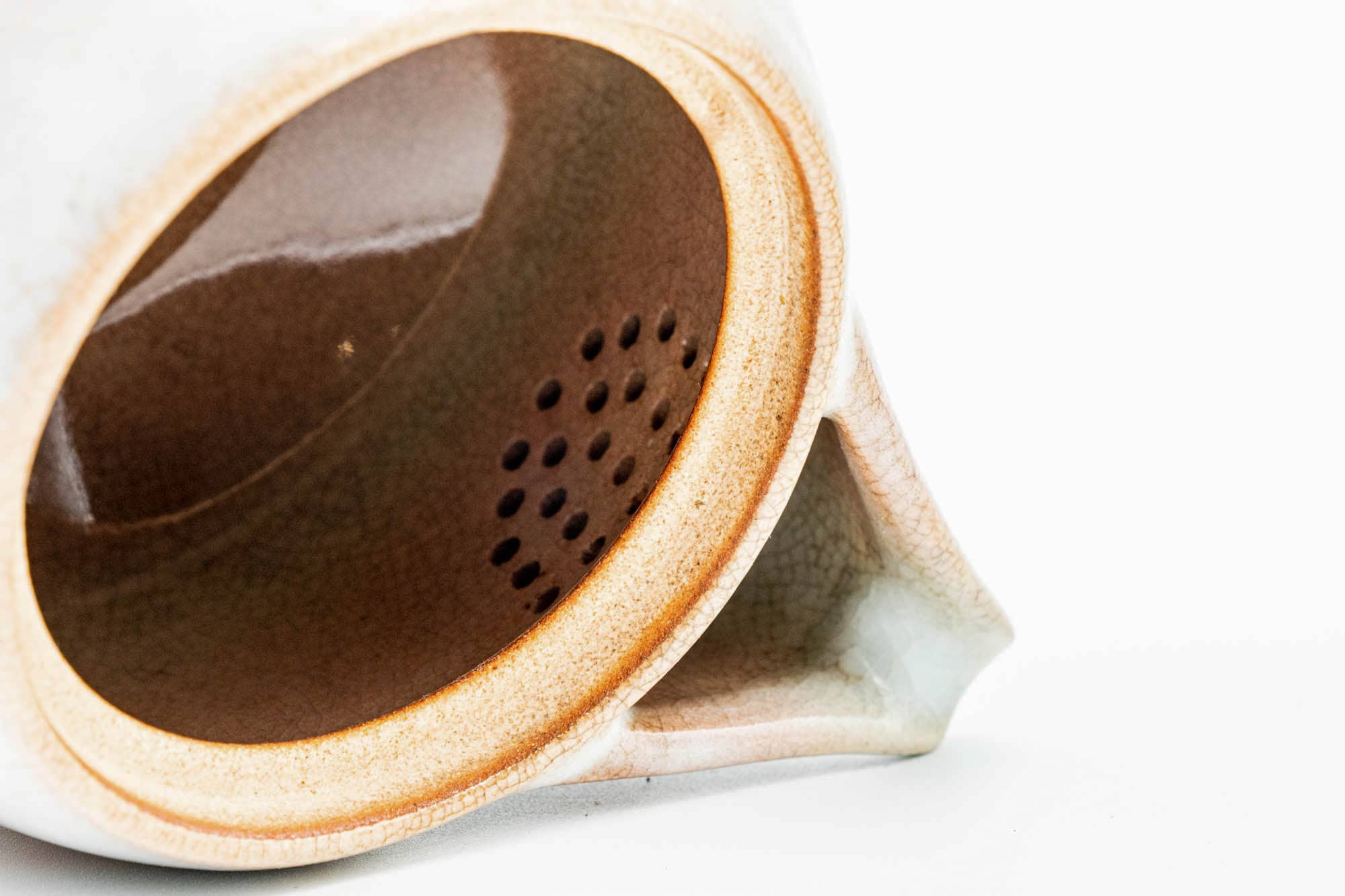 Japanese Kyusu - 天鵬山 Tsubaki Kiln - Beige Pink Weathered Hagi-yaki Ceramic Filter Teapot - 300ml