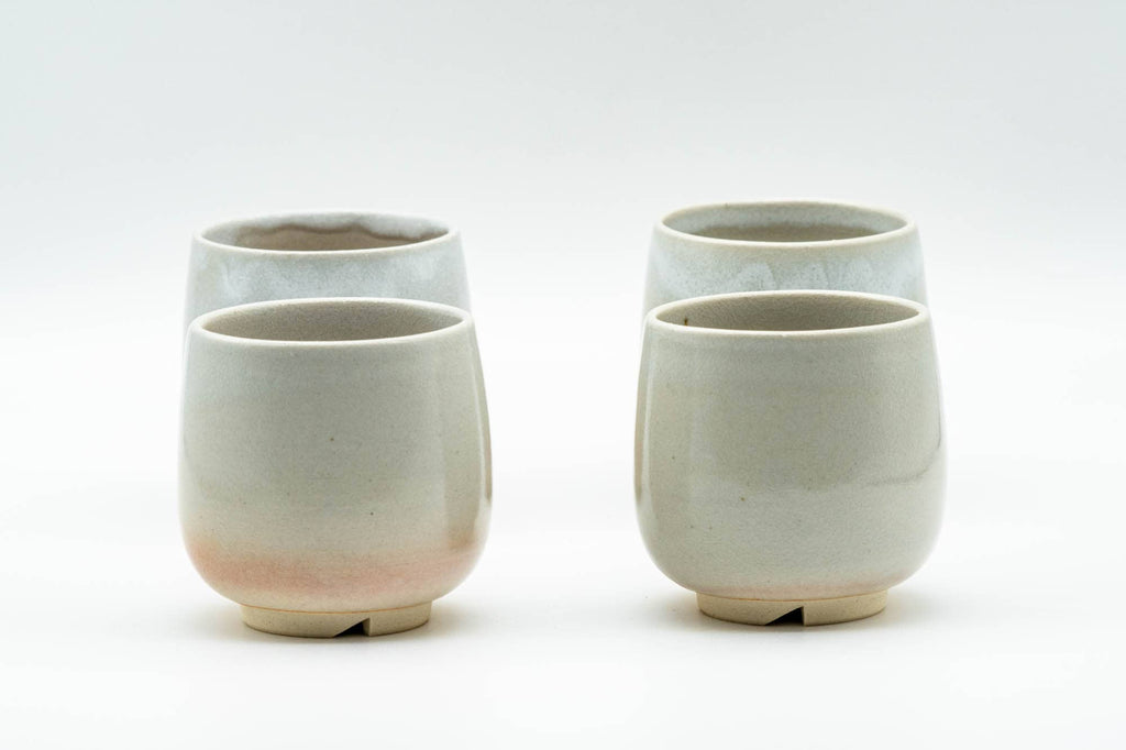 Japanese Teacups - Set of 4 天鵬山 Tsubaki Kiln 椿窯 Hagi-yaki Yunomi - 90ml
