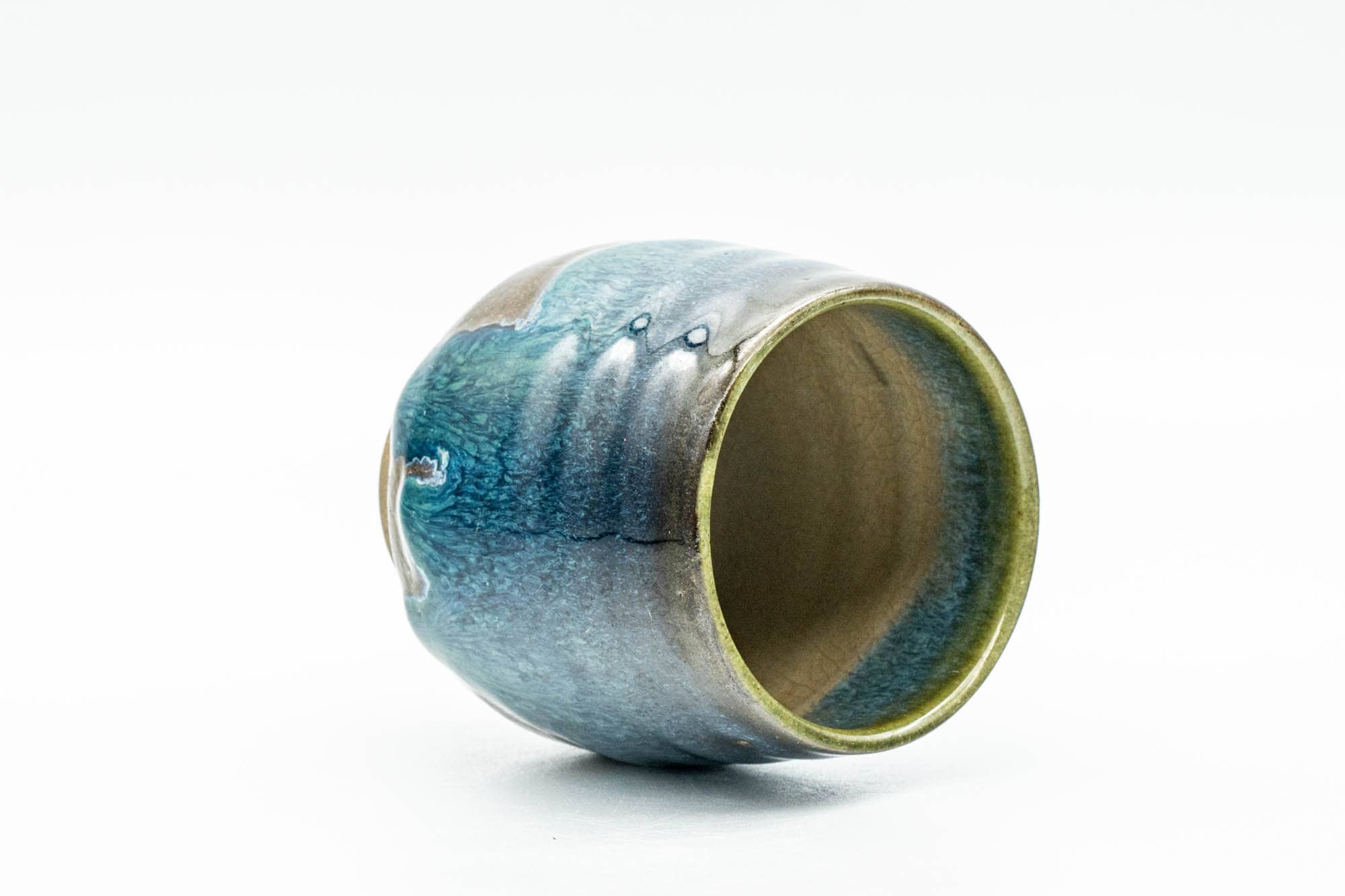 Japanese Teacup - Blue Hare's Fur Drip Glazed Yunomi - 115ml