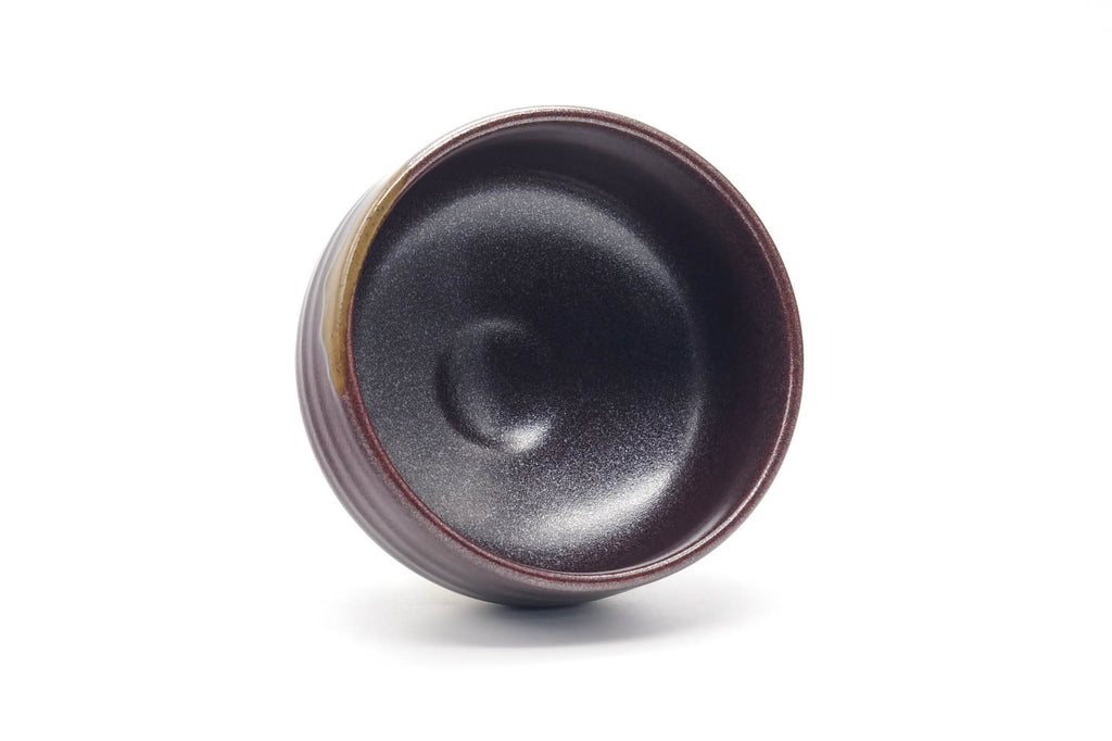 Japanese Matcha Bowl - Purple Yellow Drip-Glazed Chawan - 500ml