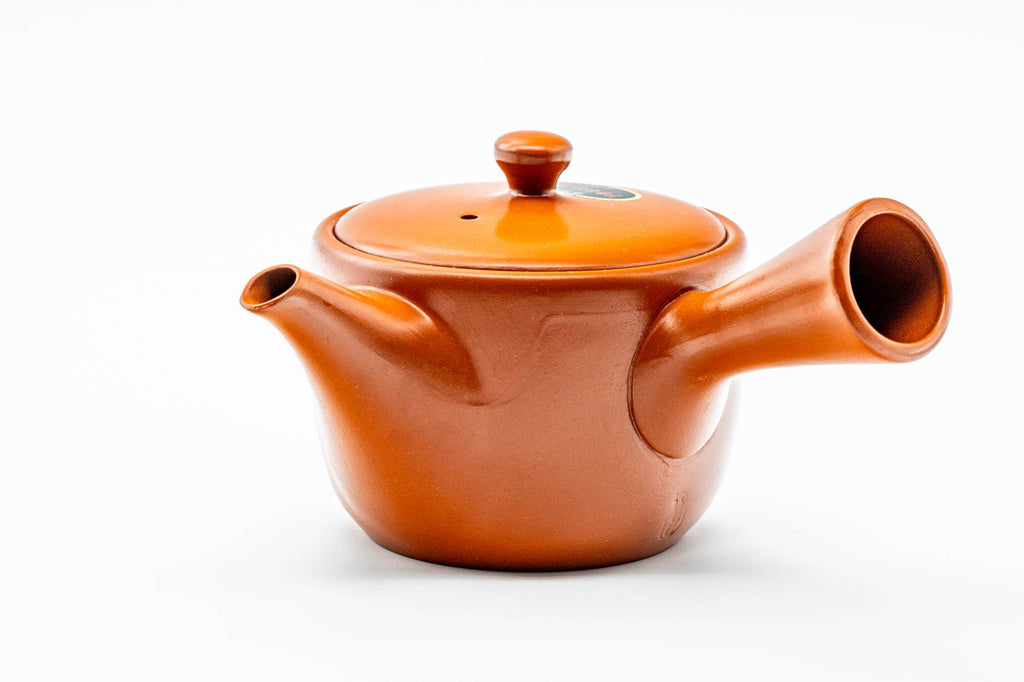 Japanese Kyusu - Engraved Mountainous Tokoname-yaki Mesh Teapot - 315ml