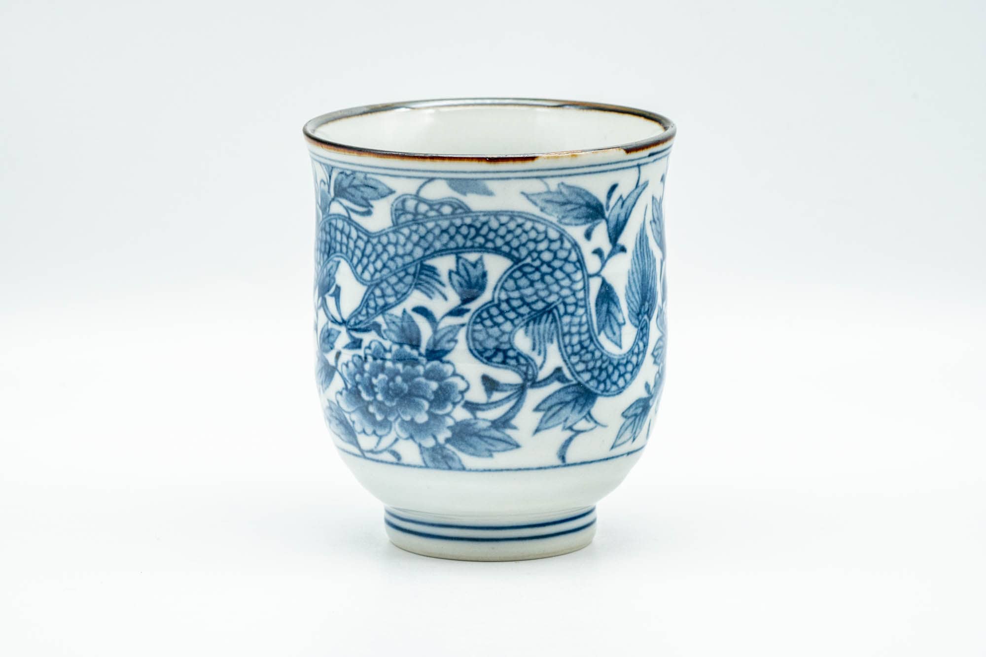Japanese Teacup - Blue Dragon Leaves Arita-yaki Yunomi - 200ml