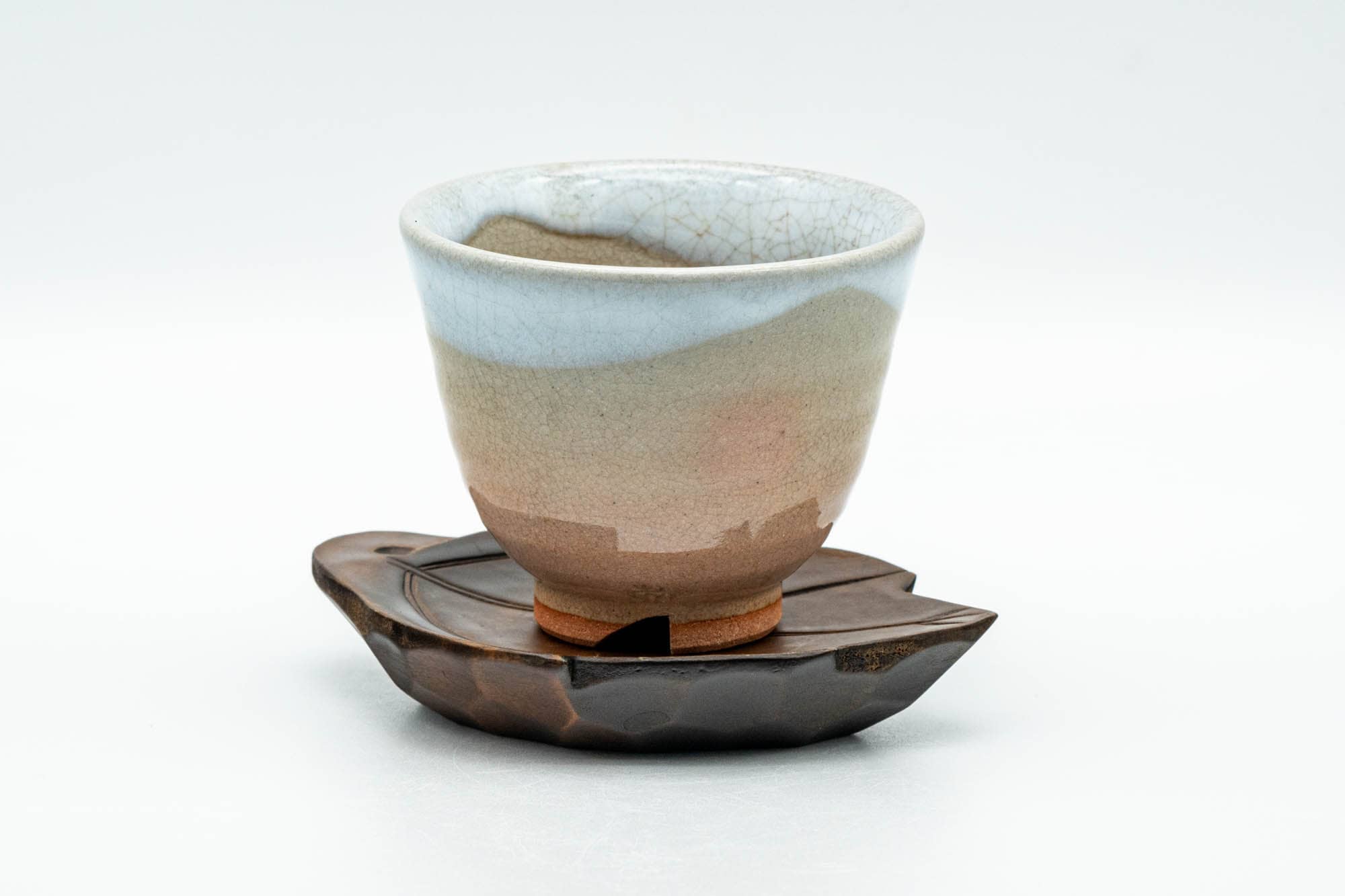 Japanese Chataku - Set of 5 Leaf-shaped Wooden Tea Saucers