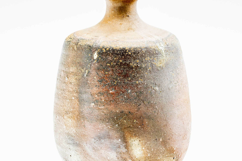 Japanese Tokkuri - Ash Goma Glazed Bizen-yaki Sake Flask