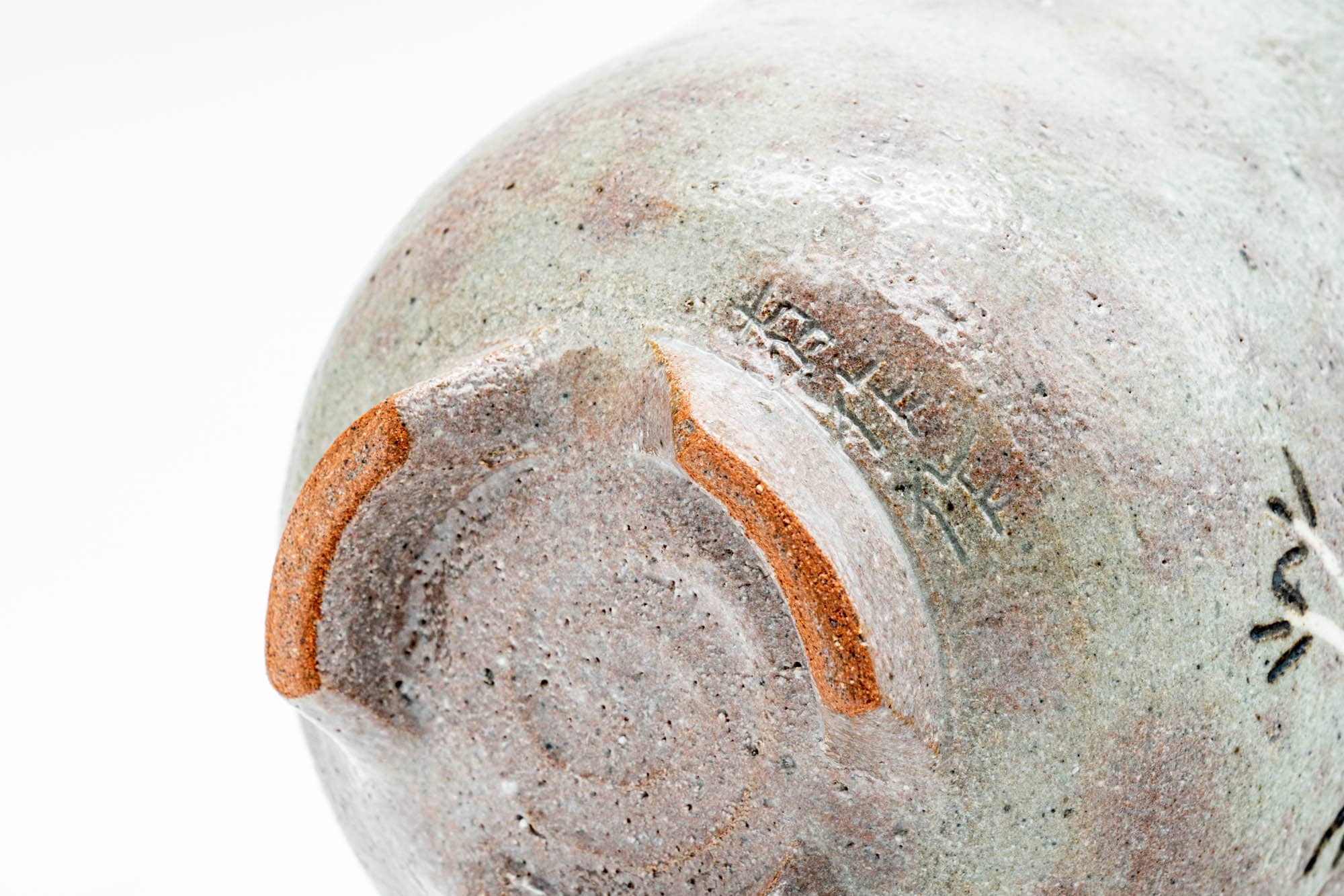Japanese Matcha Bowl - Standing Crane Grey Pink Gohonte Glazed Winter Chawan (御本立鶴) with Tomobako Wooden Box - 450ml