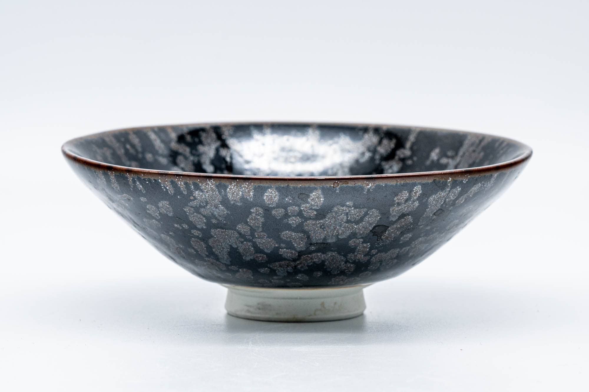 Japanese Matcha Bowl - Tenmoku Glazed Hira-gata Summer Chawan - 100ml
