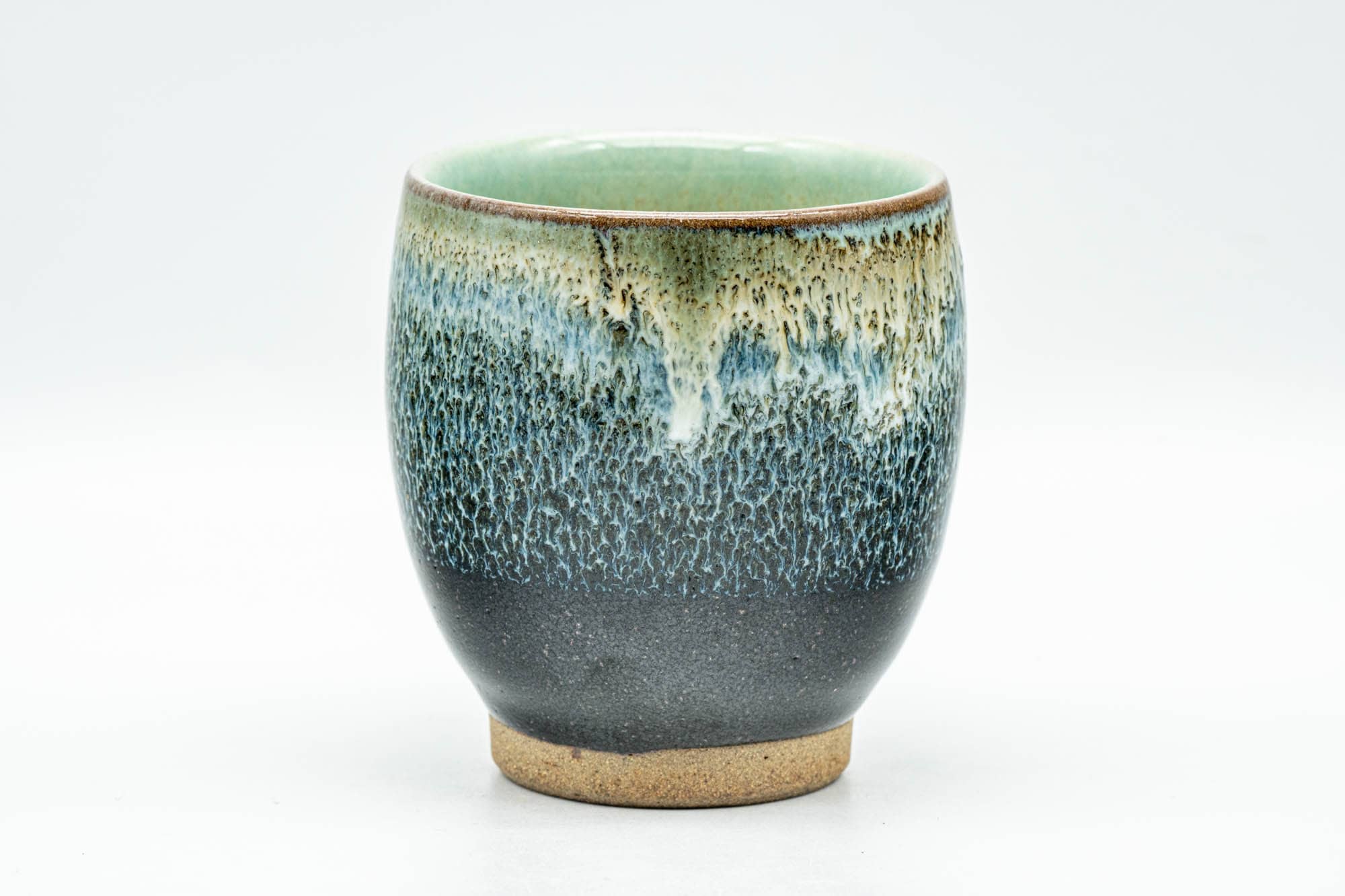 Japanese Teacup - Blue Green Hare's Fur Glazed Yunomi - 140ml