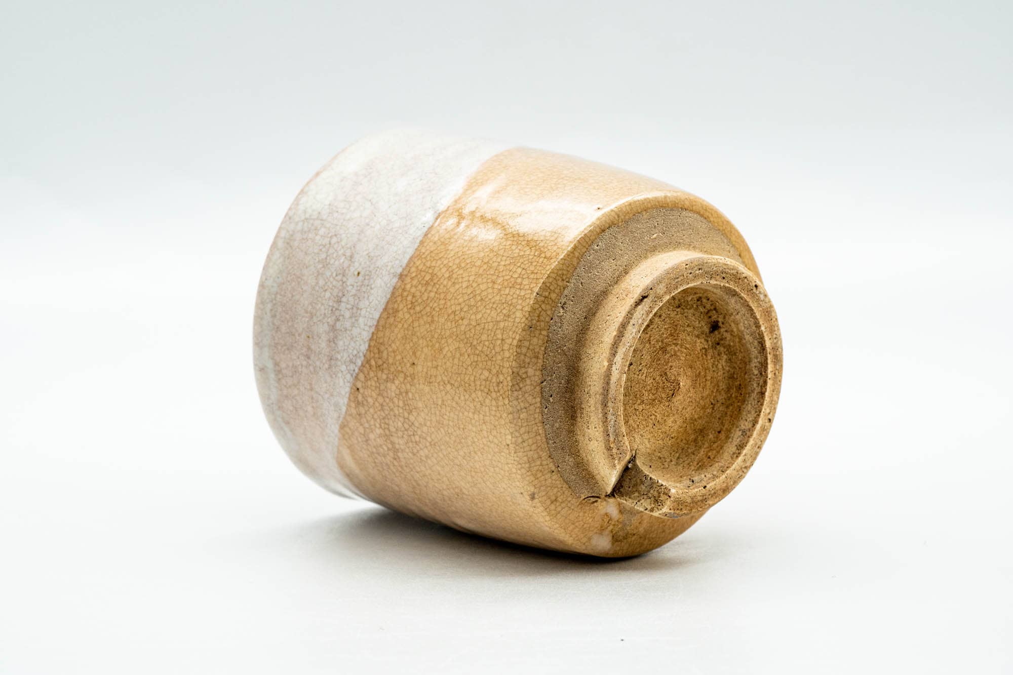 Japanese Teacup - Beige White Glazed Weathered Hagi-yaki Yunomi - 190ml