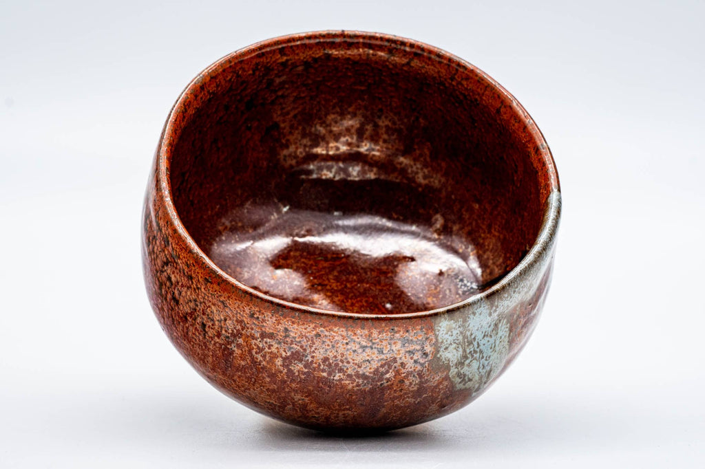 Japanese Matcha Bowl - Vibrant Red Oil Glazed Chawan - 250ml