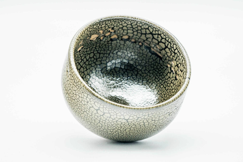 Japanese Matcha Bowl - Green Reptilian Glazed Hantsutsu-gata Chawan - 300ml