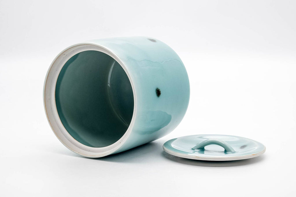 Japanese Mizusashi - Spotted Teal Porcelain Fresh Water Container - 1200ml