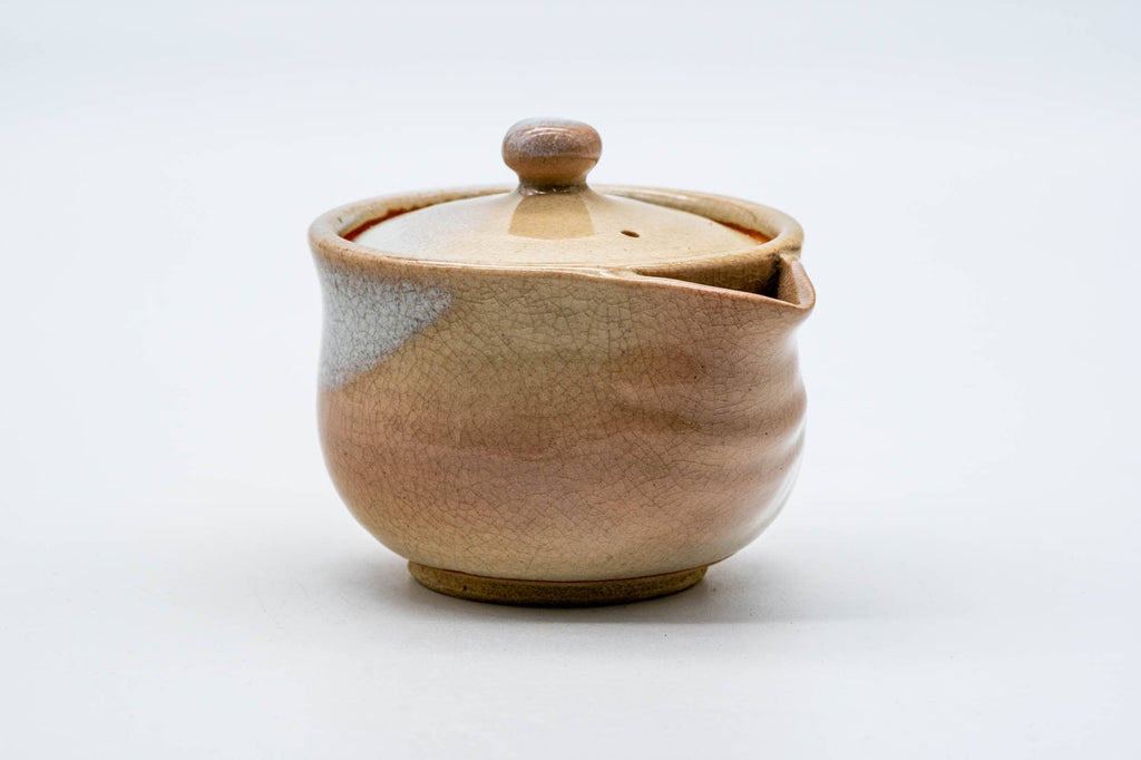 Japanese Houhin - 天鵬山 Tsubaki Kiln - Beige White Glazed Hagi-yaki Ceramic Teapot - 130ml