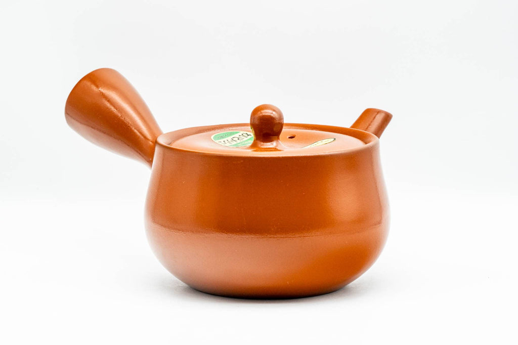 Japanese Kyusu - Classic Red Shudei Tokoname-yaki Mesh Teapot - 370ml