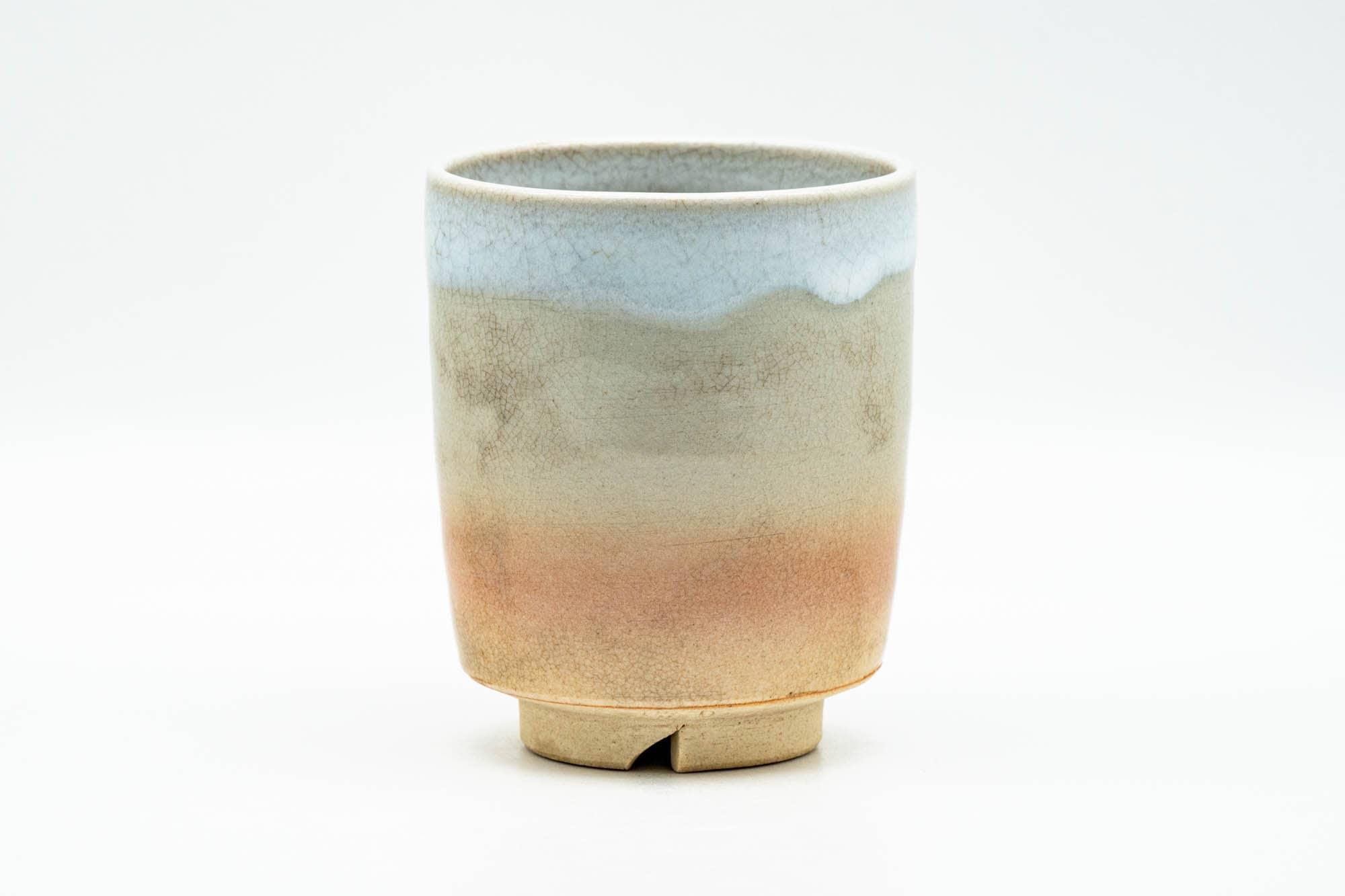 Japanese Teacup - Beige Pink White Weathered Hagi-yaki Yunomi - 160ml