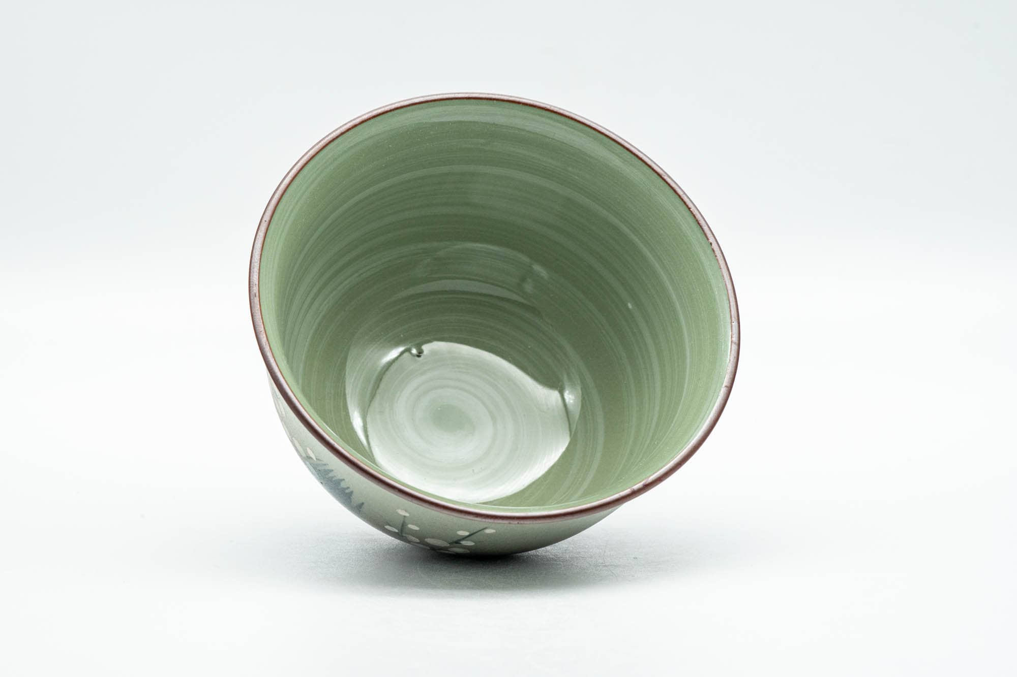 Japanese Teacup - Green Floral Arita-yaki Yunomi - 120ml